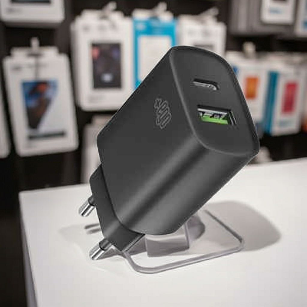 Caricatore USB ad alta velocità nero per ricarica rapida e efficiente - MOKO