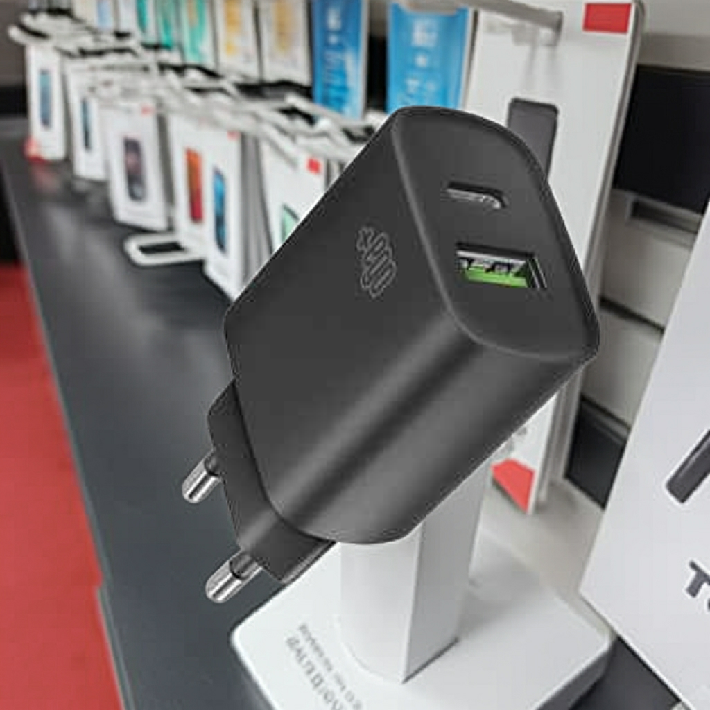 Caricatore USB ad alta velocità nero per ricarica rapida e efficiente - MOKO