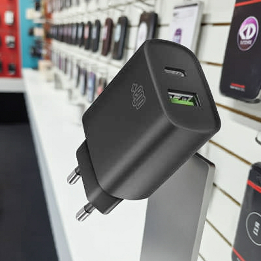 Caricatore USB ad alta velocità nero per ricarica rapida e efficiente - MOKO