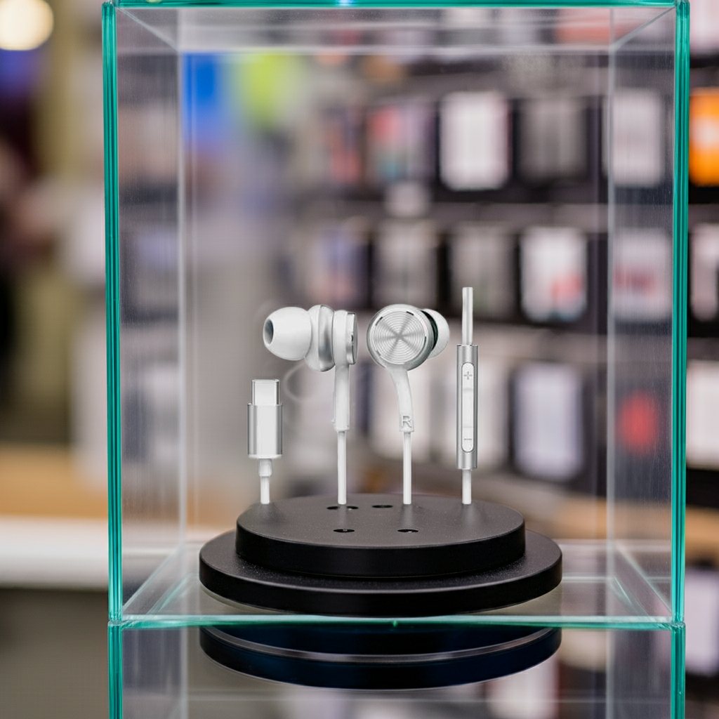 Auricolari Stereo Bianco USB C Premium con Tasto Risposta e Microfono - MOKO