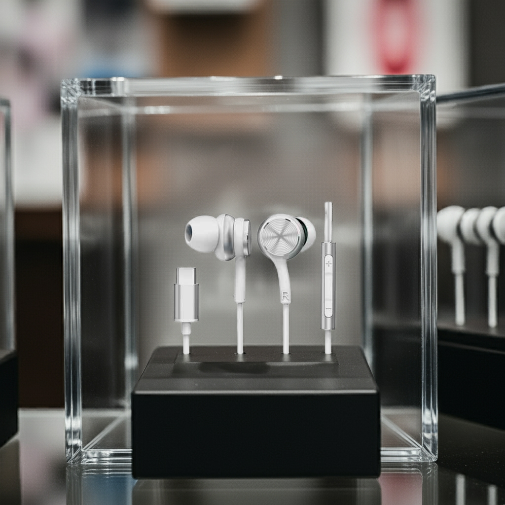 Auricolari Stereo Bianco USB C Premium con Tasto Risposta e Microfono - MOKO