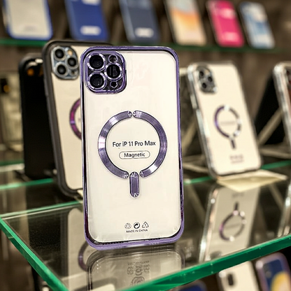 Cover Magsafe Iphone 11 Pro Max trasparente melanzana - MOKO