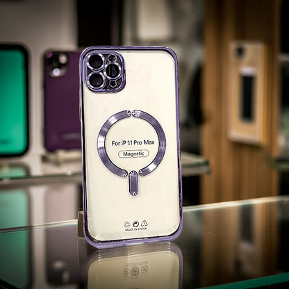 Cover Magsafe Iphone 11 Pro Max trasparente melanzana - MOKO