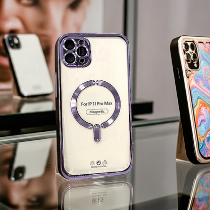 Cover Magsafe Iphone 11 Pro Max trasparente melanzana - MOKO