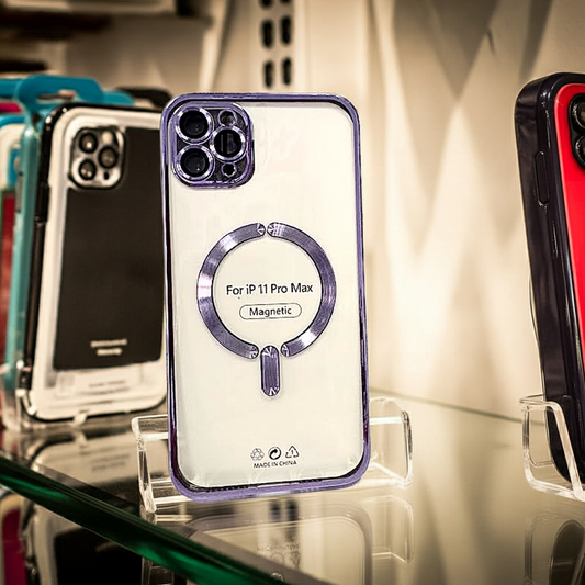 Cover Magsafe Iphone 11 Pro Max trasparente melanzana - MOKO