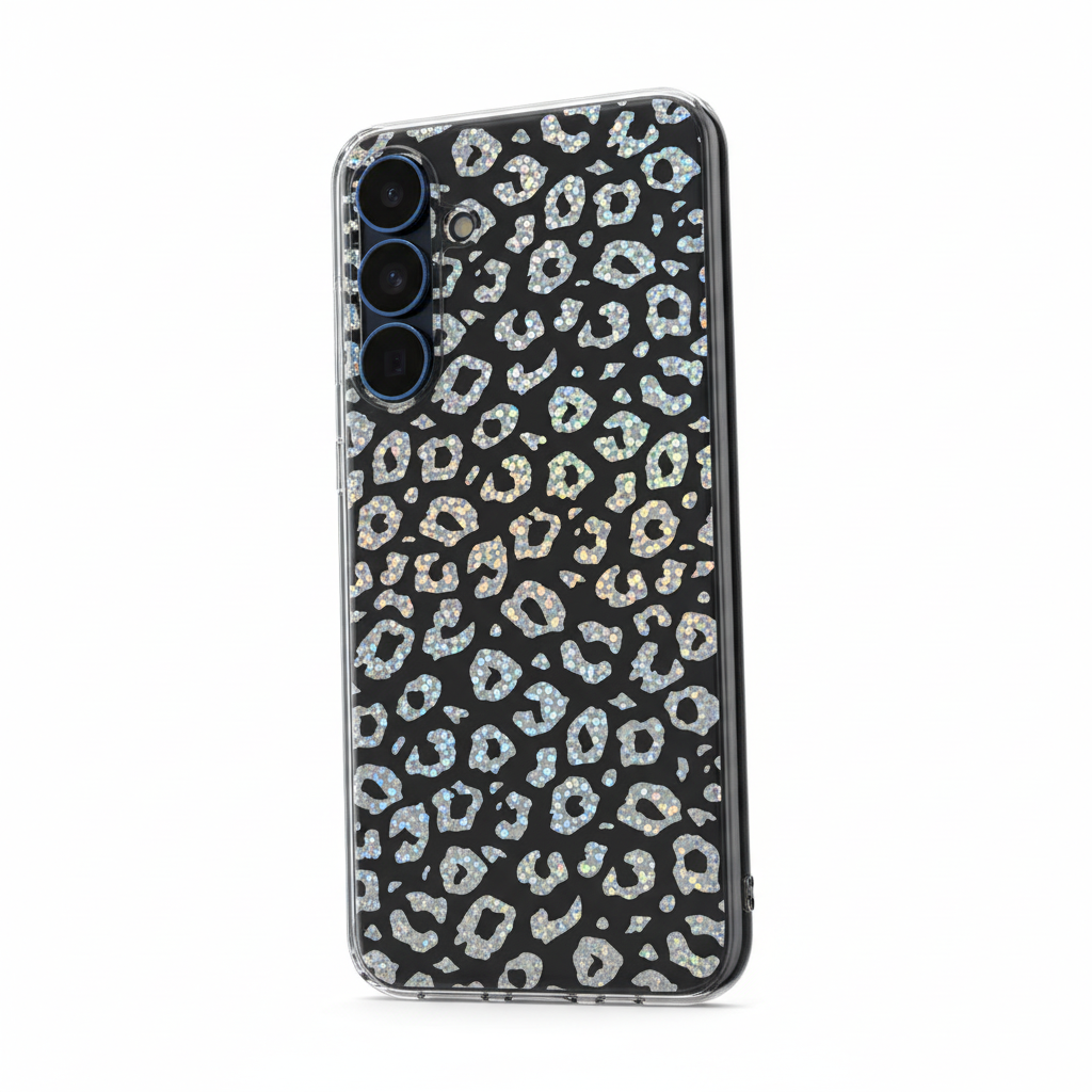 Pellicola Backskin lenticolare maculata olografica applicata sul retro di uno smartphone