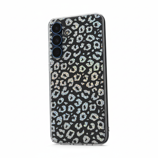 Pellicola Backskin lenticolare maculata olografica applicata sul retro di uno smartphone