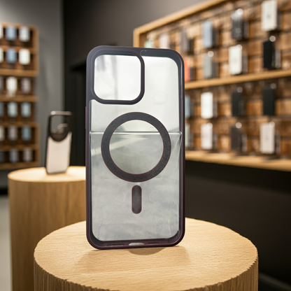 Cover trasparente iPhone 15 Pro Max MagSafe - Borgogna - MOKO