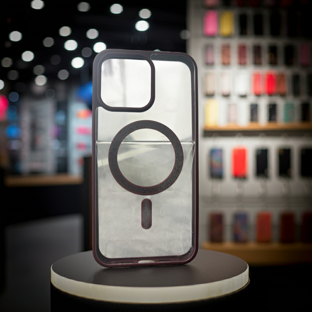 Cover trasparente iPhone 15 Pro Max MagSafe - Borgogna - MOKO