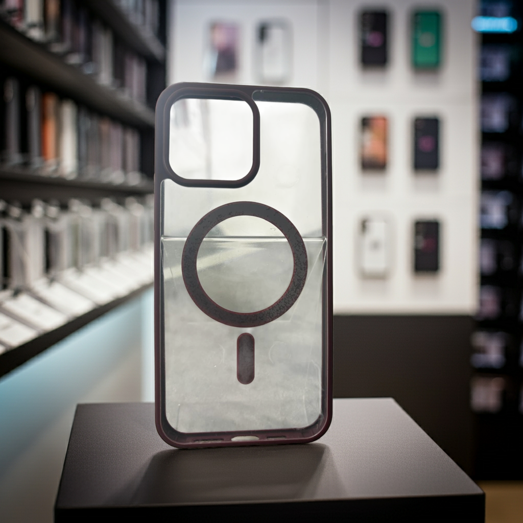 Cover trasparente iPhone 15 Pro Max MagSafe - Borgogna - MOKO