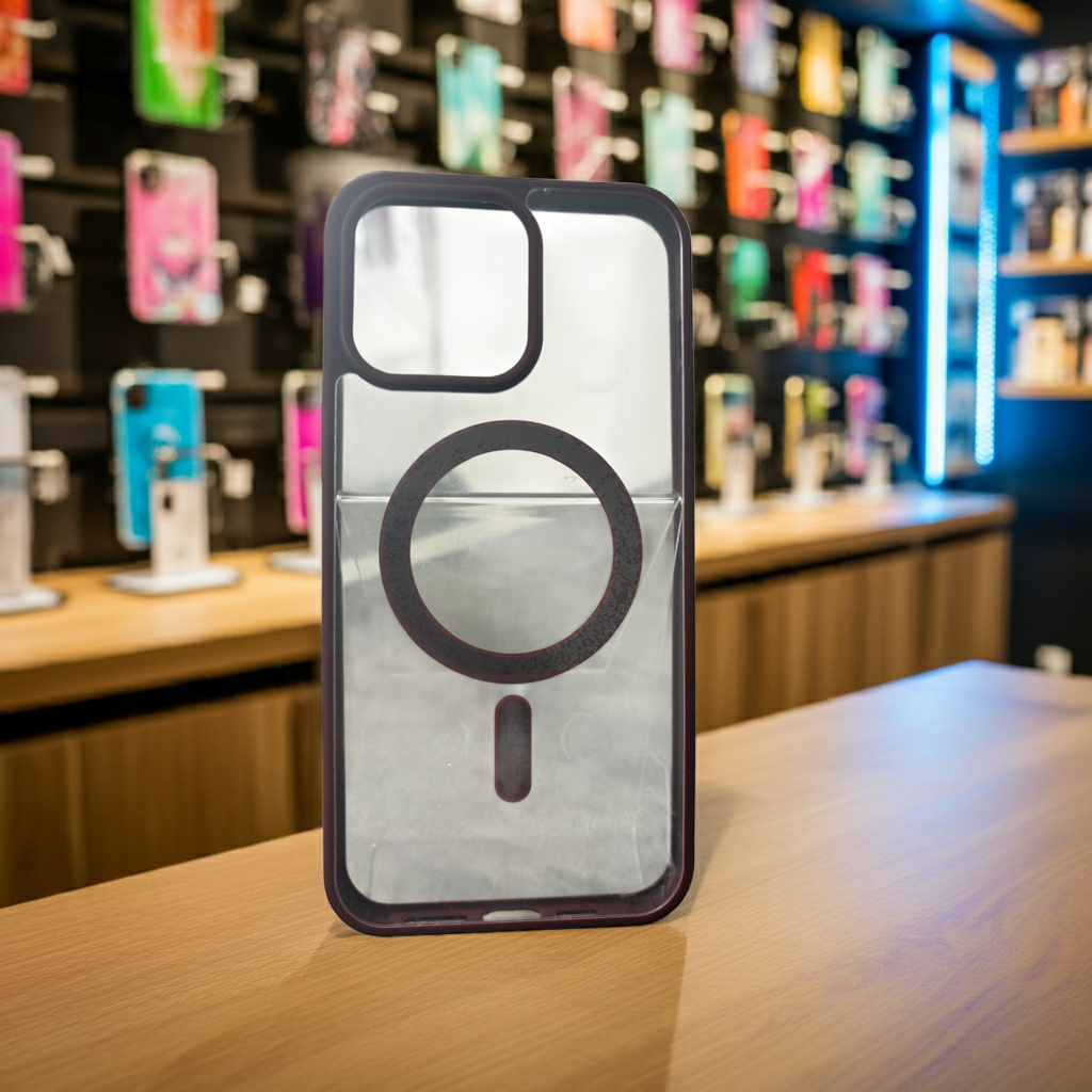 Cover trasparente iPhone 15 Pro Max MagSafe - Borgogna - MOKO