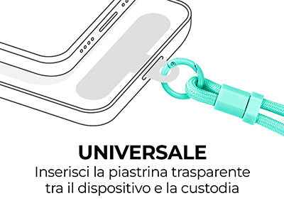 Laccetto Regolabile Porta Smartphone 60cm Lacy Verde Acqua - MOKO