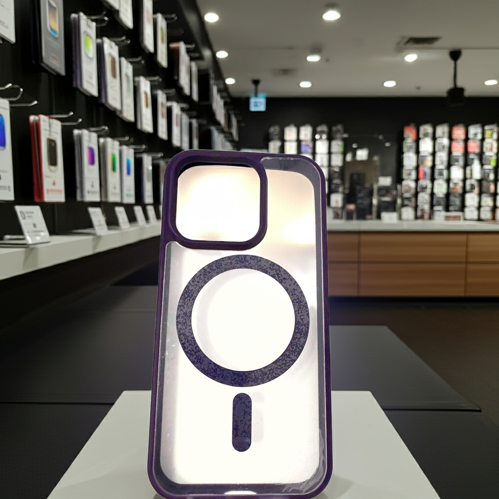 Cover trasparente magsafe Iphone 15 Pro-  viola scuro - MOKO