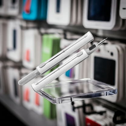 Penna Pulizia Auricolari 3 in 1 Bianco - Manutenzione Efficace per Cuffie con Penna Pulizia Auricolari - MOKO