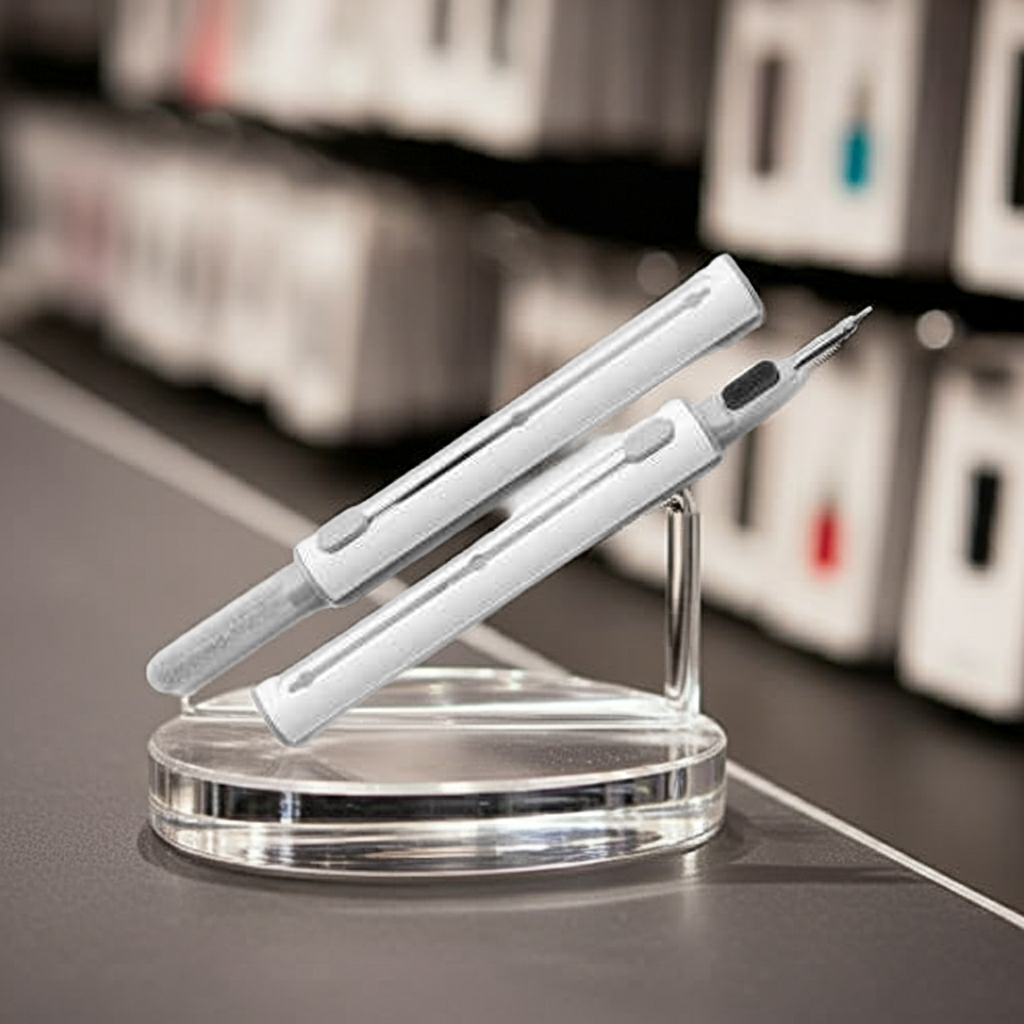 Penna Pulizia Auricolari 3 in 1 Bianco - Manutenzione Efficace per Cuffie con Penna Pulizia Auricolari - MOKO