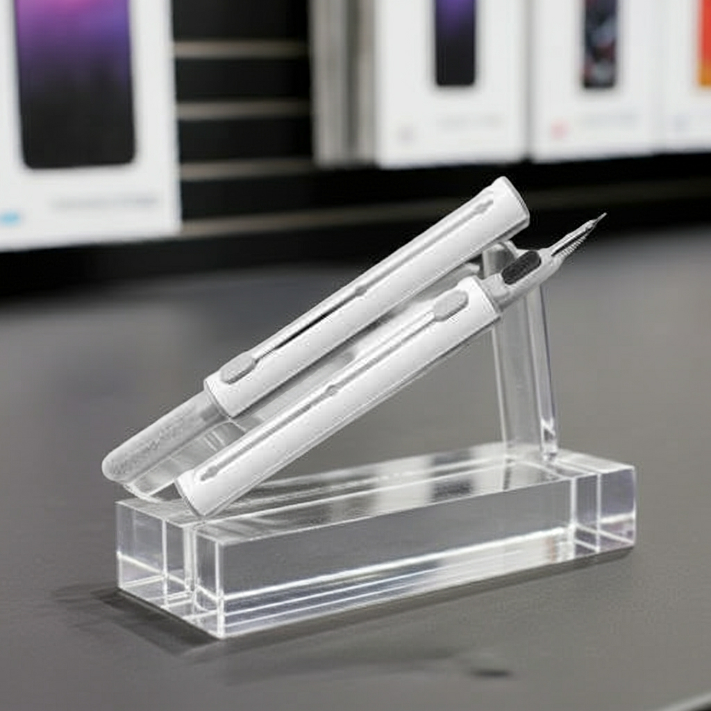 Penna Pulizia Auricolari 3 in 1 Bianco - Manutenzione Efficace per Cuffie con Penna Pulizia Auricolari - MOKO