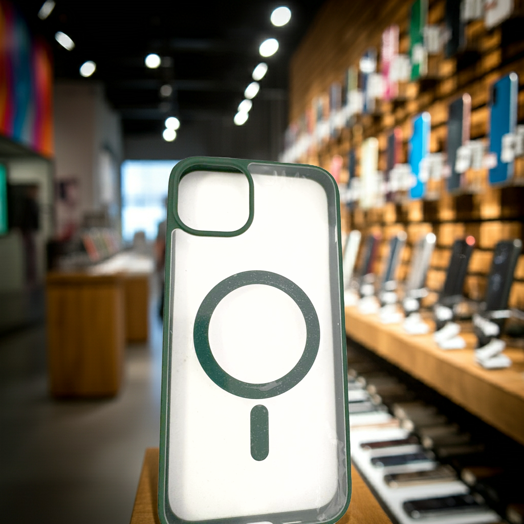 Cover trasparente magsafe Iphone 15 Plus-  verde - MOKO