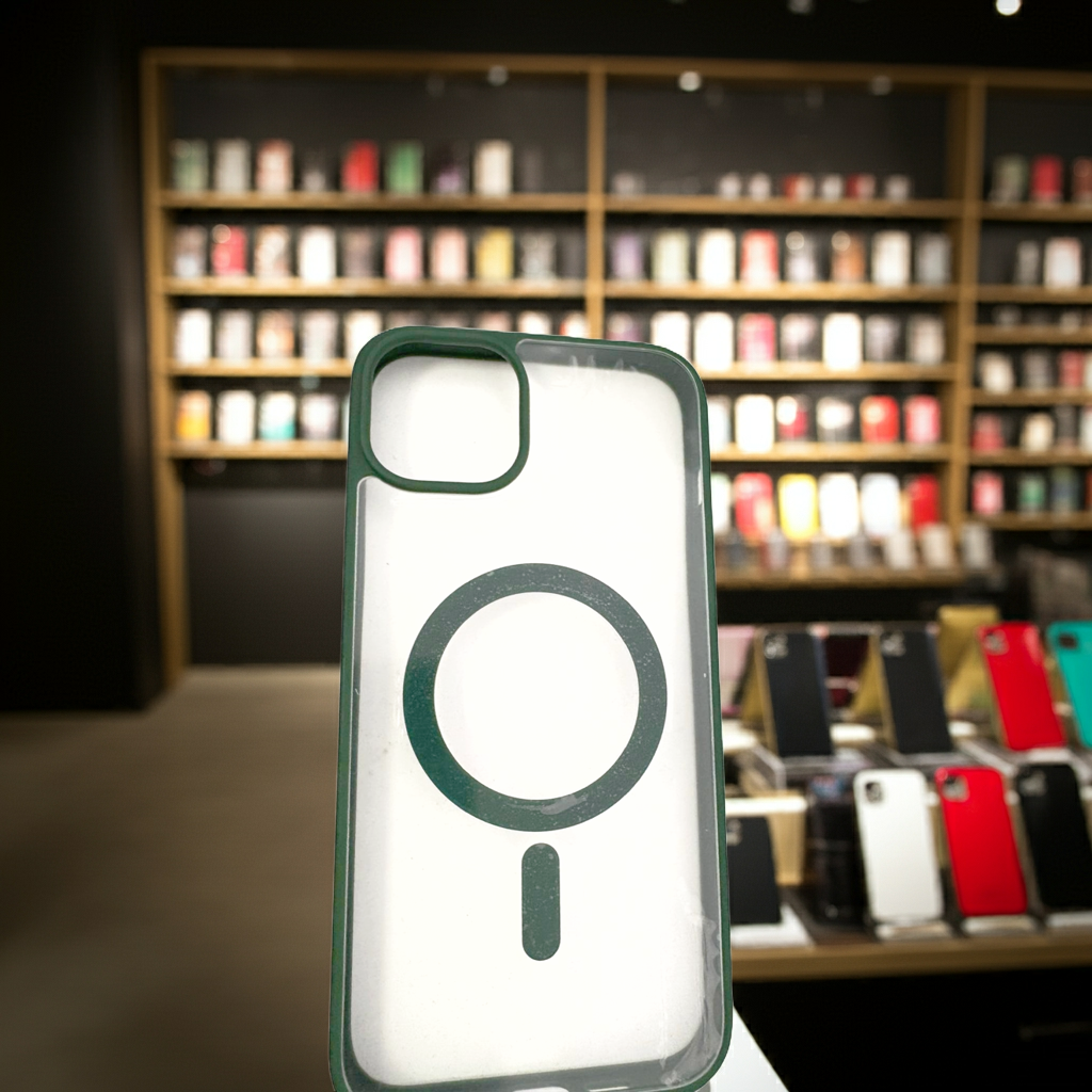 Cover trasparente magsafe Iphone 15 Plus-  verde - MOKO
