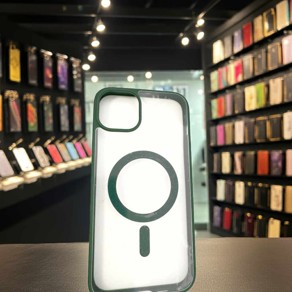 Cover trasparente magsafe Iphone 15 Plus-  verde - MOKO