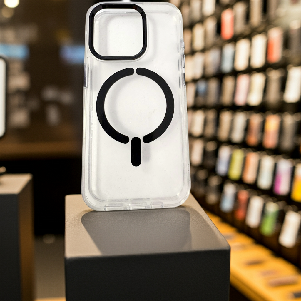 Cover Magsafe iPhone 15 Pro trasparente nera - MOKO