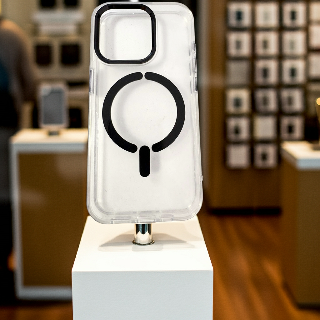 Cover Magsafe iPhone 15 Pro trasparente nera - MOKO