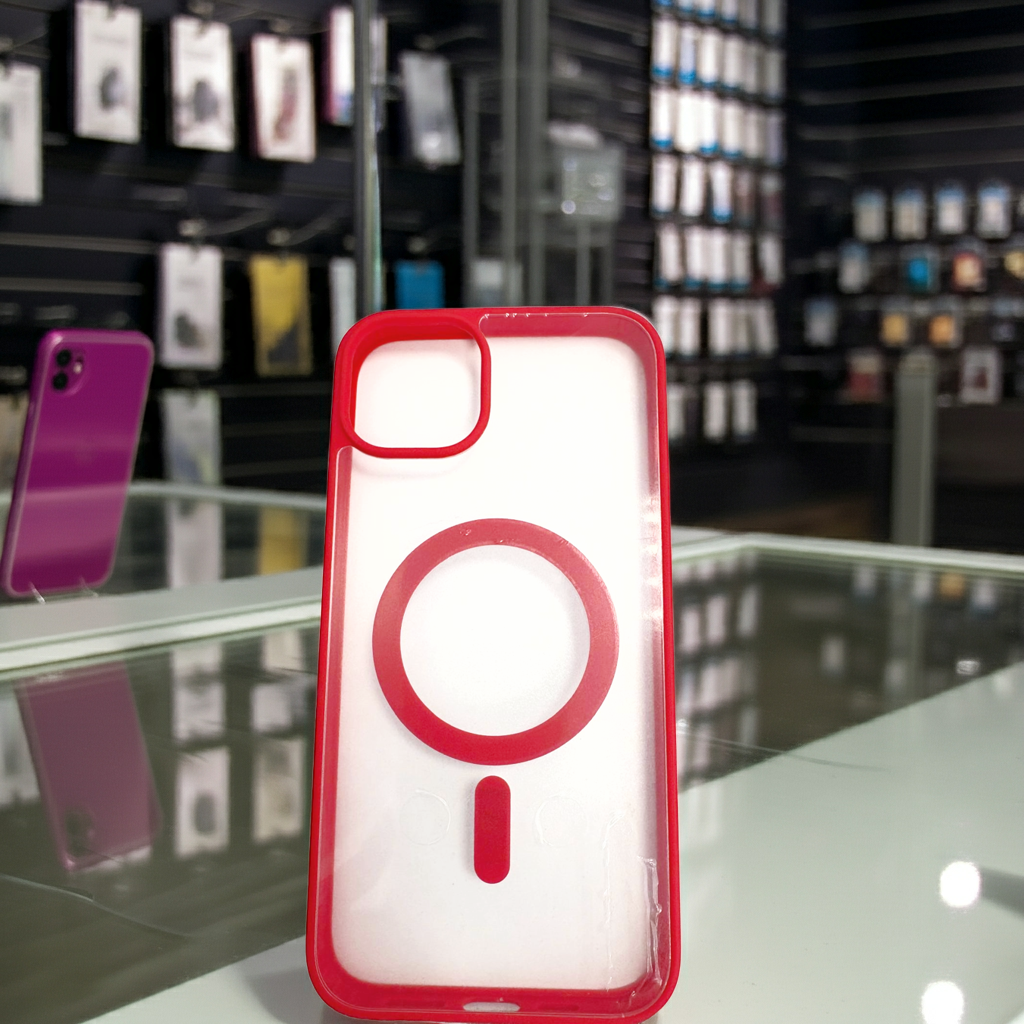 Cover trasparente iPhone 14 Plus MagSafe - Rosso - MOKO