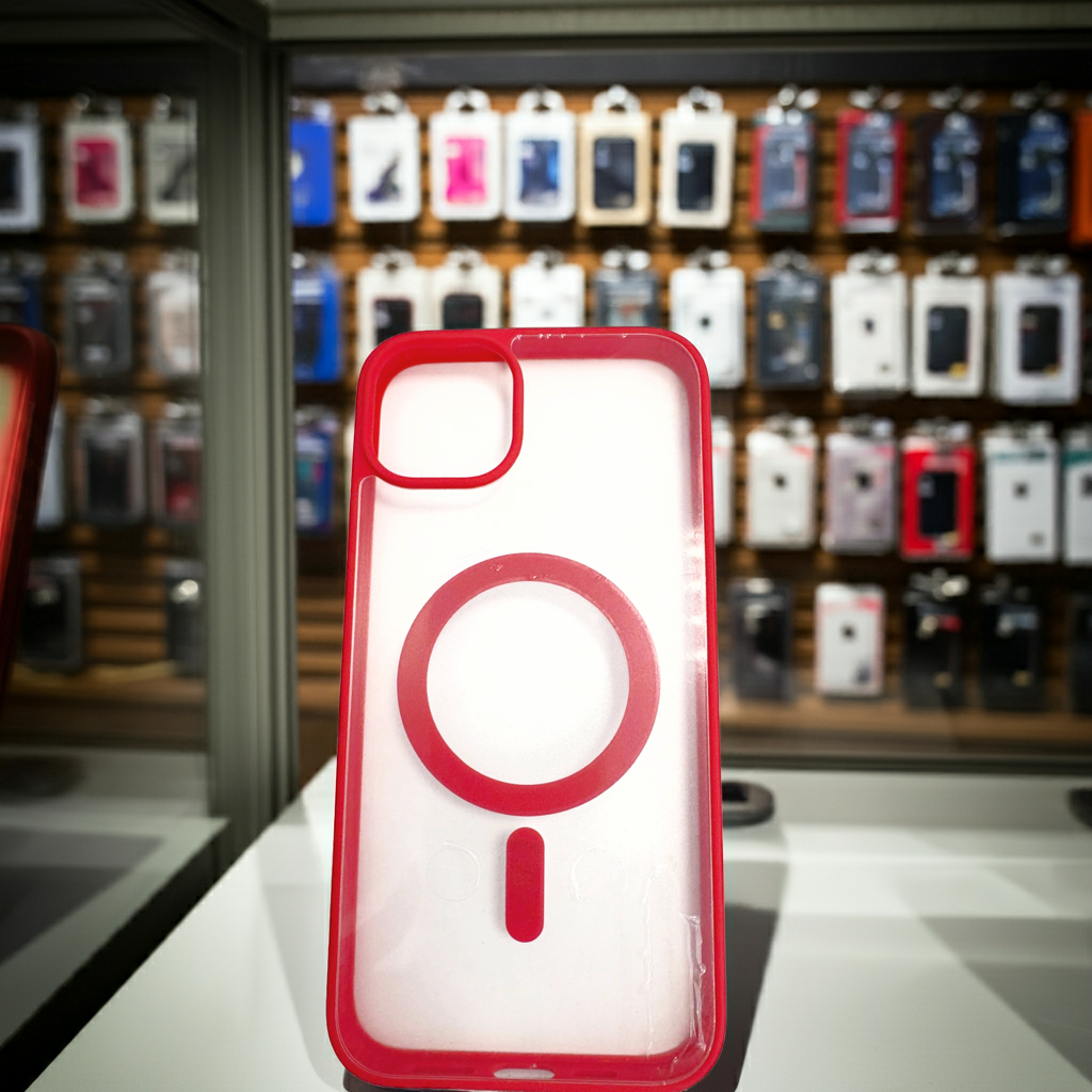 Cover trasparente iPhone 14 Plus MagSafe - Rosso - MOKO