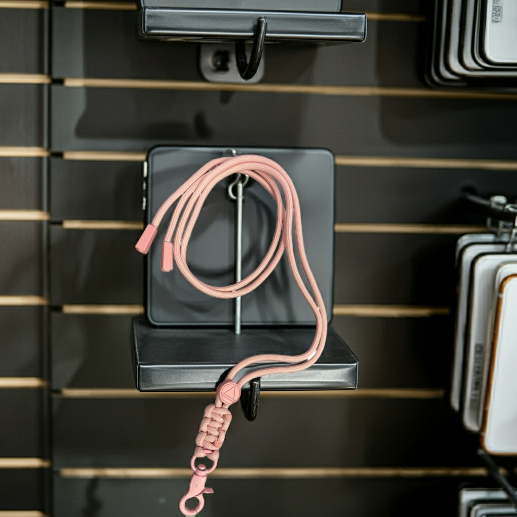 Cordino smartphone rosa chiaro con linguetta larga - MOKO