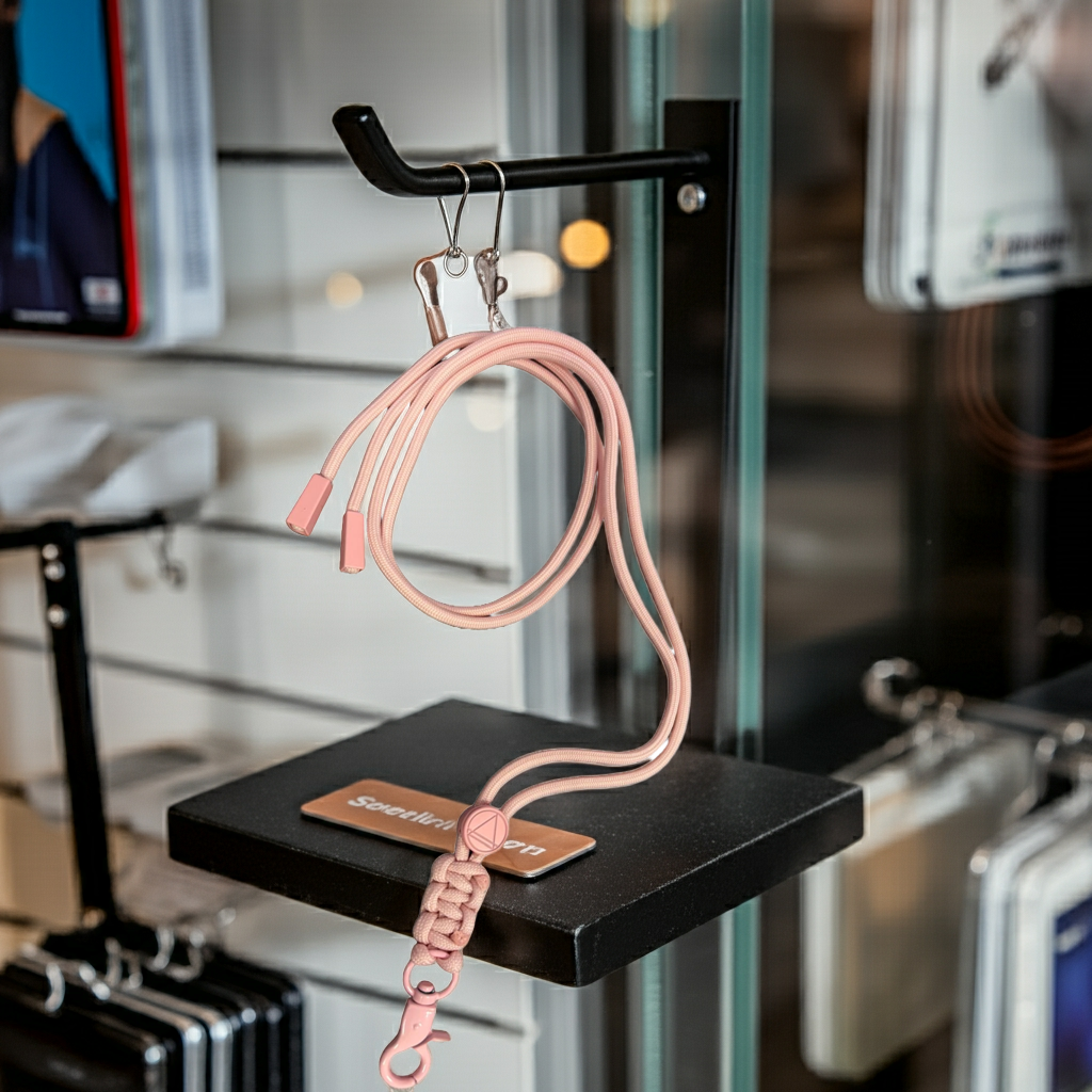 Cordino smartphone rosa chiaro con linguetta larga - MOKO