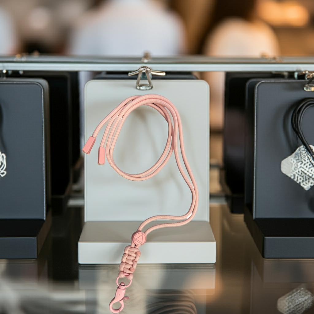 Cordino smartphone rosa chiaro con linguetta larga - MOKO