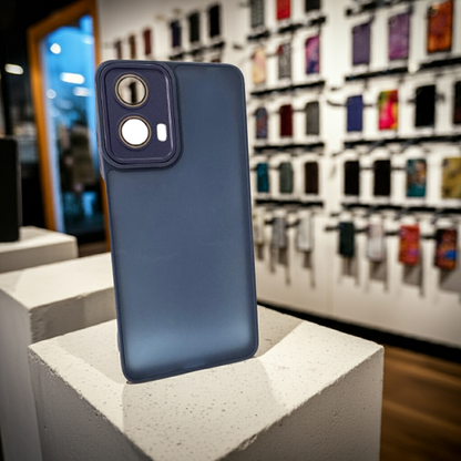 Cover Motorola G04 G24 E14 blu semitrasparente colorata - MOKO