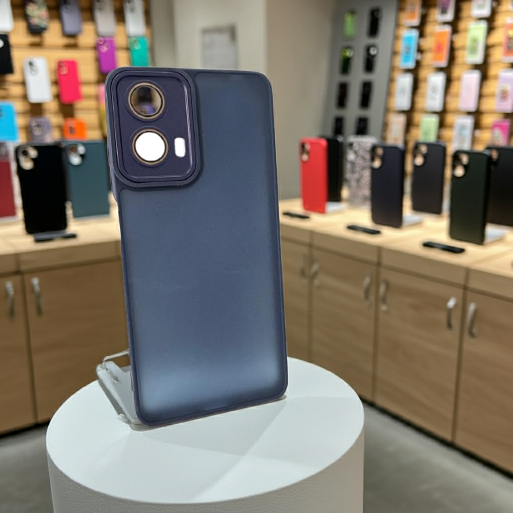 Cover Motorola G04 G24 E14 blu semitrasparente colorata - MOKO