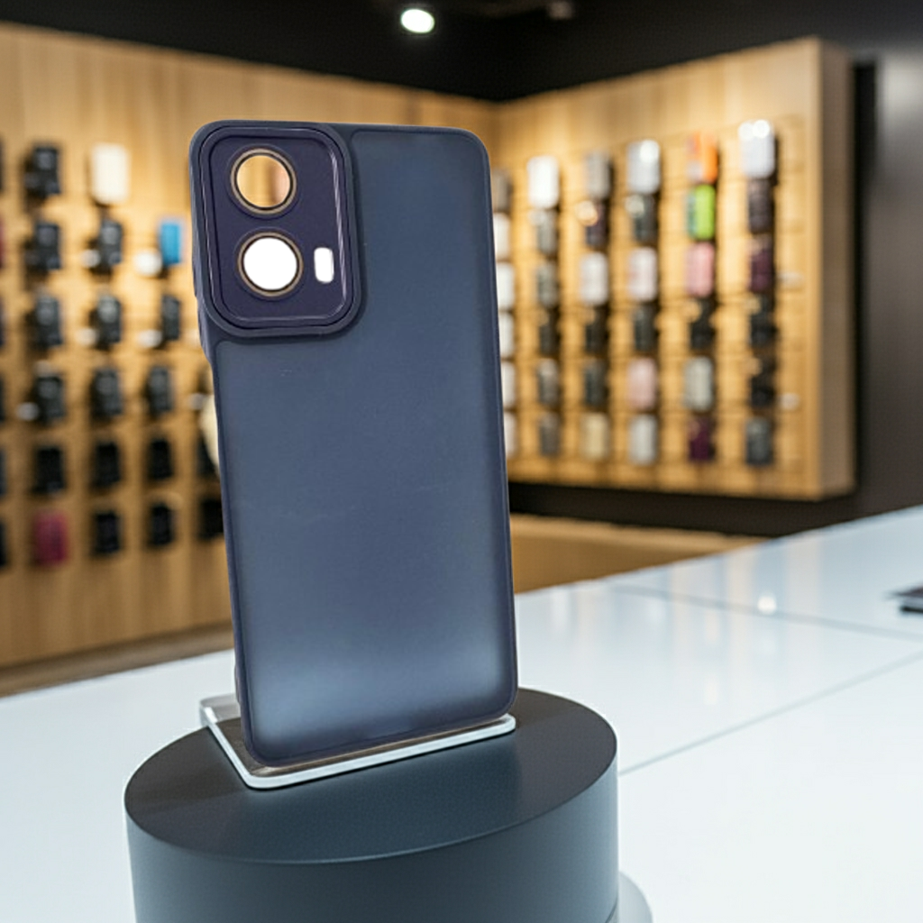 Cover Motorola G04 G24 E14 blu semitrasparente colorata - MOKO