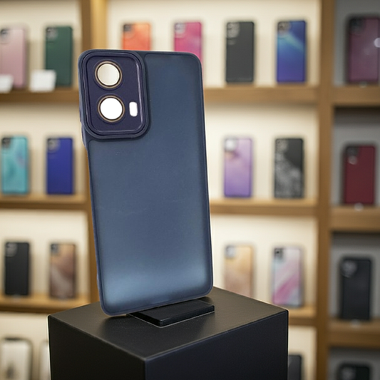 Cover Motorola G04 G24 E14 blu semitrasparente colorata - MOKO