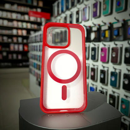 Cover trasparente magsafe Iphone 15 Pro-  rosso - MOKO