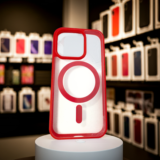 Cover trasparente magsafe Iphone 15 Pro-  rosso - MOKO