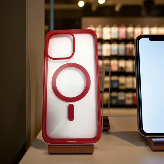 Cover trasparente iPhone 14 Pro Max MagSafe rossa - MOKO