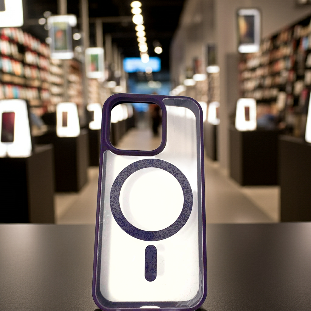 Cover trasparente magsafe Iphone 15 Pro-  viola scuro - MOKO