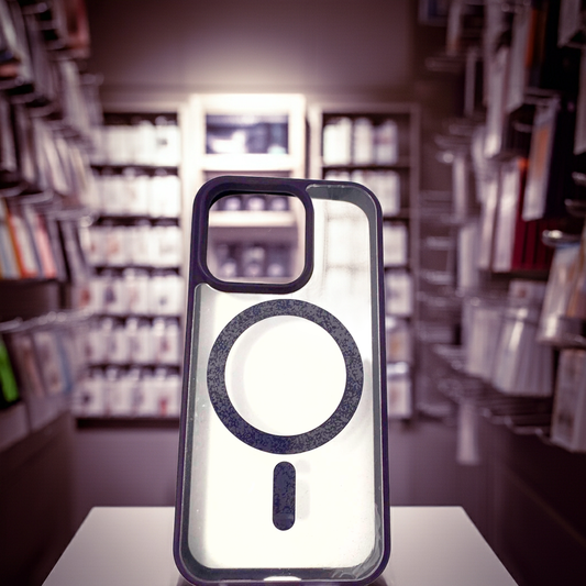 Cover trasparente magsafe Iphone 15 Pro-  viola scuro - MOKO