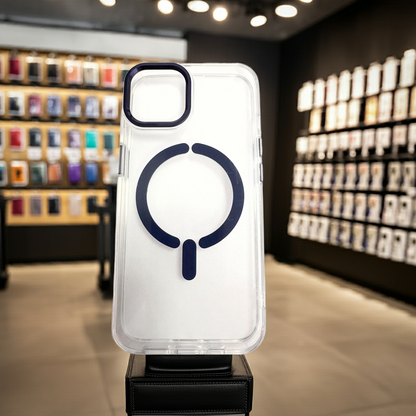 Cover trasparente MagSafe iPhone 13 14 blu premium resistente e protettiva - MOKO