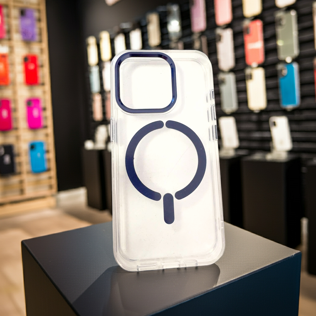 Cover trasparente magsafe Iphone 15 Pro- blu - MOKO