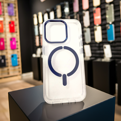 Cover trasparente magsafe Iphone 15 Pro- blu - MOKO