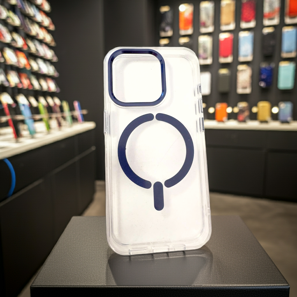 Cover trasparente magsafe Iphone 15 Pro- blu - MOKO